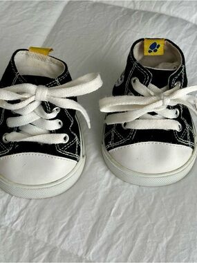 Build-A-Bear Black and White Canvas Lace-Up Sneakers